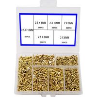 Kleine Kreuz-Flachkopfschraube, selbstschneidende Schraube, Schranktürscharniere, multifunktionale DIY-Schraube, elektronisches Zubehör, Mikroschrauben-Set, Gold, 1200 Stück