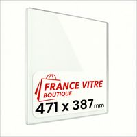 471 x 387 x 4 mm - Vitre de cheminée pour insert et poêle à bois - verre de rechange - France Vitre - jusqu'à 800°C - 387 x 471 x 4 mm