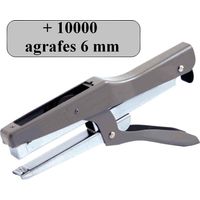 Bostitch – Agrafeuse-cloueuse à main 20 feuilles – Lot de 10000 agrafes 6mm SP1906Z – Pour bois dur et emballage – Légère et robuste