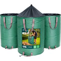 Vounot – Lot de 3 sacs à déchets de jardin pop-up 170L – Charge max 50kg – Poignées renforcées – Polypropylène hydrofuge