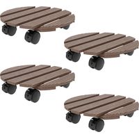 Juego de 4 soportes redondos para plantas de Ø30 cm - soportes para plantas con ruedas, para uso interior y exterior.