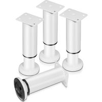 SWANEW 12pcs Mobili Piedi Regolabili Metallo 12-18cm Piede Regolabile Bianco