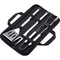 Ensemble de 3 ustensiles de barbecue en acier inoxydable avec sac de transport