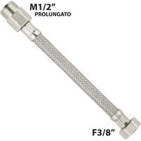 "FLESSIBILE IN ACCIAIO INOX M1/2"""" PROLUNGATO X F3/8"""" 30 cm - DN10"
