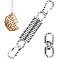 Kit de suspension pour hamac, crochet à ressort, chaises hamac en acier inoxydable avec mousquetons, charge maximale de 250 kg pour intérieur, hamac, chaises suspendues, yoga (argent)