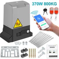 Randaco Ouvre-Porte Coulissant 370W jusqu’à 800 kg, Moteur Portail Électrique avec 2 clés, télécommande et fonction Bluetooth APP, Automatisme de Portail