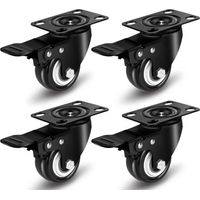 Lntyq Jeu de 4 roulettes pivotantes, roues avec freins, roulettes fortes,64.36cm