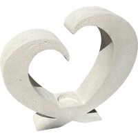 Betonfigur TEELICHTHALTER HERZ - handgefertigte Dekoration für Garten und Haus