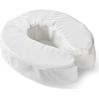 Vitility Rehausseur de toilette souple avec coussin, siège de toilette confortable pour seniors et personnes âgées, housse amovible lavable 30°, ajustement universel, forme U, 40x40x35 cm, blanc