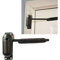 ALLIANDISMini chiudiporta con binario per luci di casa nere, mini chiudiporta per porte e zanzariere, chiudiporta a molla autoregolante per montaggio in superficie