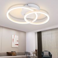 LED Deckenleuchte Deckenlampe Schlafzimmer -GBLY 2 Ringe Weiß Drehbar Wohnzimmerlampe Moderne Runde Design Schlafzimmerlampe 24W 3000K Warmweiß Küchenlampe für Wohnzimmer Küche
