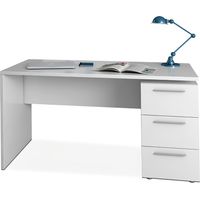 Scrivania da ufficio Stylus 3 Cassetti 138x60x74 Bianca Opaca con Cassettiera