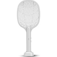 Raquette électrique rechargeable à lumière UV pour moustiques, sécurité triple maille, usage domestique