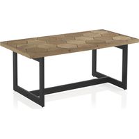 Couchtisch aus Esche, 123 x 60 cm, mit Metallgestell