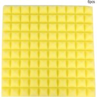 6 coussins pyramidaux 50x50x5 cm jaunes en mousse insonorisante et absorbante acoustique