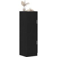 Vidaxl – Armoire de cuisine noire 38x41,5x131,5 cm – Bois d'ingénierie – 2 portes – Grand espace de rangement – Assemblage flexible
