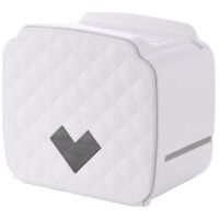 Toilet Paper Holder, Wall-Mounted Toilet Paper Holder, Waterproof/Dustproof Paper Dispenser And Roll HolderBathroom/Toilet (White)- Crezuo