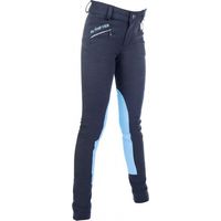 6/7 ans, Bleu marine et turquoise 6952: Pantalon d'équitation d'été pour enfants Mon premier HKM
