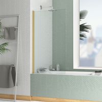 Parete vasca ribaltabile 70x130cm - Profilo finitura Oro Spazzolato - Vetro Temperato 4mm - ELEMENTARY