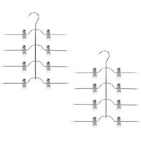 Cintre pour pantalons peu encombrant, cintre pour jupes multiples avec Clips, pour pantalons et jupes, 2 pièces