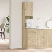 Vidaxl – Armoire de cuisine beige 35 x 50 x 180 cm – Bois d'ingénierie – Design minimaliste moderne – Rangement avec étagères et tiroirs