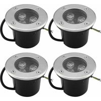 Faretti LED da incasso per esterni, faretti LED da incasso interrati per paesaggi, vialetti, prati, terrazze, sentieri, scale da giardino, recinzioni, confezione da 4 (dimensioni: 3 W)