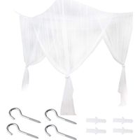 Ciel de lit style moustiquaire / Voilages de lit en maille — 190 x 210 x 240 cm (Comprend 4 crochets muraux + 4 chevilles)
