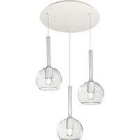Plafoniera moderna top light future 1155 s3 tp e27 led vetro pirex soffiato lampada soffitto, finitura metallo bianco