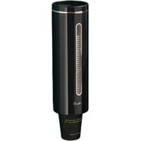 Distributore di bicchieri monouso da parete, supporto in plastica antipolvere per bicchieri di carta e plastica, fino a 45-50 bicchieri di 5,5-7,6 cm di diametro (nero)