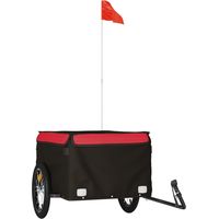 Rimorchio da Bici Nero e Rosso 45 kg in Ferro vidaXL