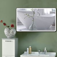 Miroir salle de bain éclairage LED 1200x700mm – 3000K blanc chaud – IP44 résistant à l'humidité – Miroir 5mm avec bords polis – Oobest
