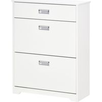 Scarpiera 2 Cassetti, 16 Scarpe, Mensola Regolabile, 70x29x92cm, Blanc
