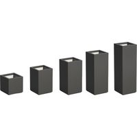 Adezz Pflanzgefäß Carrez mit Boden Fiberglas Pflanzkübel Blumenkübel schwarz