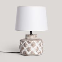 Lampe à Poser Bois Divya ILUZZIA Blanc