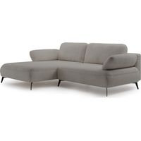 Selsey AVOLLA – Canapé d’angle convertible et tissu chenille hydrofuge, côté gauche, Gris beige