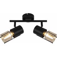 Plafonnier loft noir double Scottie 2xE14 40W Reality