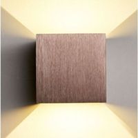 Applique murale 12W, applique LED extérieure/intérieure, applique extérieure réglable, applique intérieure étanche IP65, convient pour chambre, couloir, salon (marron, transparent)