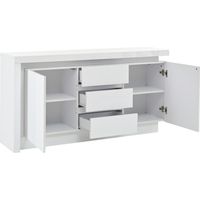 Armoire de salon, meuble pour la chambre à coucher et le salon. Table de salon avec 3 tiroirs. Meuble de rangement doté de compartiments réglables et de 2 portes.