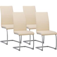 Albatros Freischwinger Stühle 4er Set MURANO, Beige - Esszimmerstuhl Schwingstuhl mit modernem Design, Kunstleder-Bezug, dicke Polsterung, Küchenstuhl, Polsterstuhl, Stuhl Esszimmer Esstisch