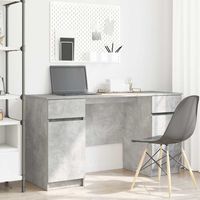 vidaXL Bureau Gris béton Bois d'ingénierie 140 x 49 x 76 cm