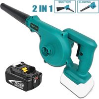 Souffleur de feuilles sans fil, 2 sur 1 petit souffleur d'air de poche puissant et vide compatible avec les souffleurs de jardin de batterie 18v pour la pelouse