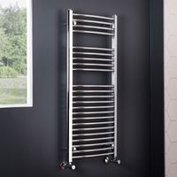 WarmeHaus Curved Chrome Heated Towel Rail 1100x500mm