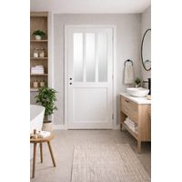 Blocco porta officina BIANCO vetro satinato H204 x L73 spingendo a sinistra Dimensioni tavolo