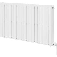 Boone White 600mm x 1200mm Horizontal Digital Thermostatic Electric Double Panel Radiator