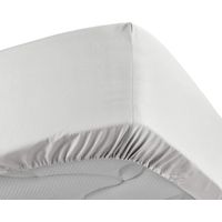 Drap-housse 2 personnes 140 x 190 cm percale de coton 78 fils Blanc – Bonnet 30 cm