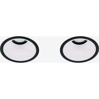 Pack de 2 downlights LED encastrables avec cadres ronds Ø8 cm en aluminium Luisiana SKLUM Noir - Blanc