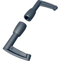 Lot de 2 embouts longs Haut et Bas pour tringle d'espagnolette - Pièces en composite robustes - Extérieur - Noir