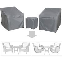 JSSEVN-Patio Furniture Covers,Outdoor Furniture Cover Waterproof,Patio Furniture Set Covers for 3 Piece Outdoor Bistro,Patio Sofa Covers Set for 2 Chairs and Coffee Table,Grey