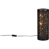LED Tischleuchte Nachttischlampe Leselampe Metall Schwarz Lochmuster H 34,5 cm