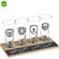 Set 4 calici birra con vassoio Brandani
